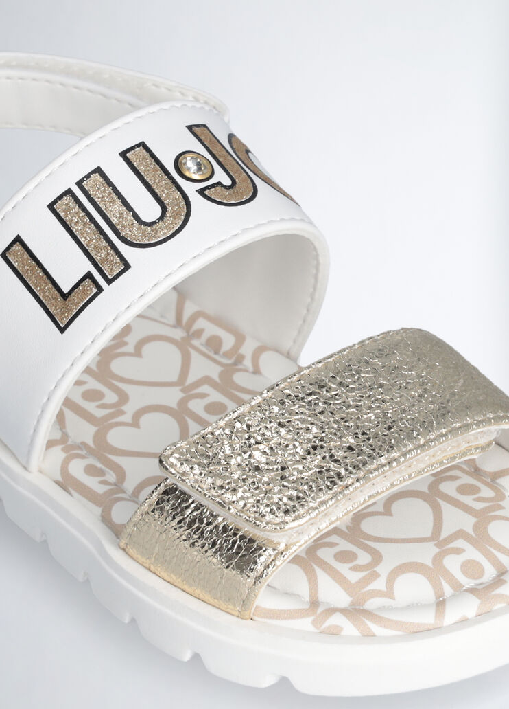 Girls’ sandals with maxi-logo white/gold colour Liu Jo - medium Girls’ sandals with maxi-logo white/gold colour Liu Jo - medium