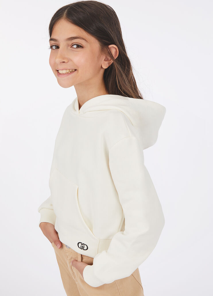 Sweat-shirt en coton avec capuche beurre Liu Jo - medium Sweat-shirt en coton avec capuche beurre Liu Jo - medium