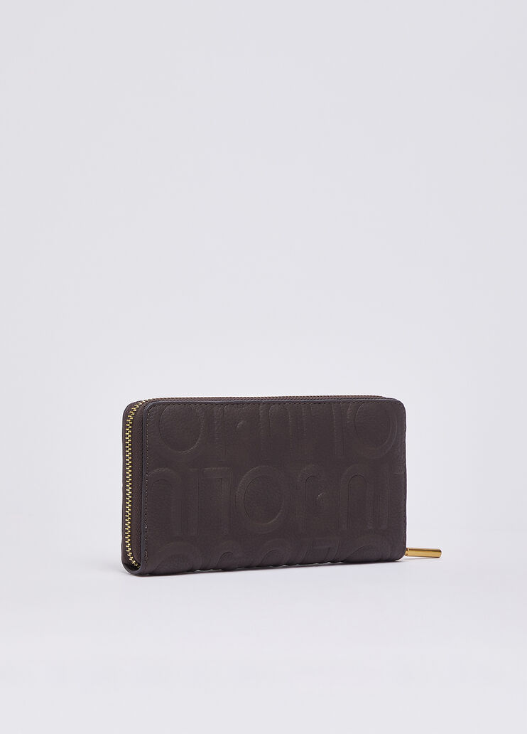 Large wallet with logo dark brown Liu Jo - medium