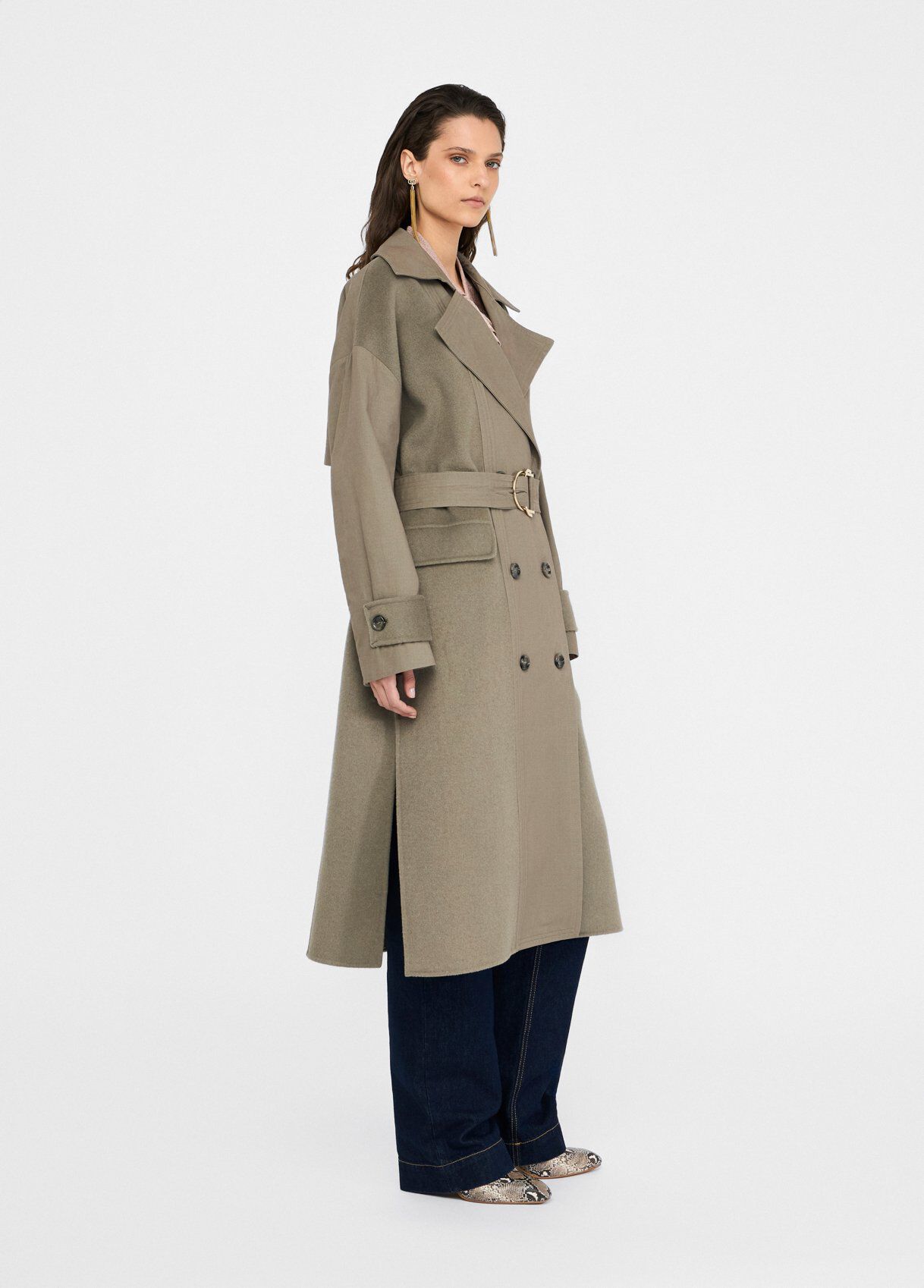 新品 doublet WOOD YARN TRENCH COAT 希少 Amazon.com: LXXWMxBH Women's Wool Blend Pea Trench Coat