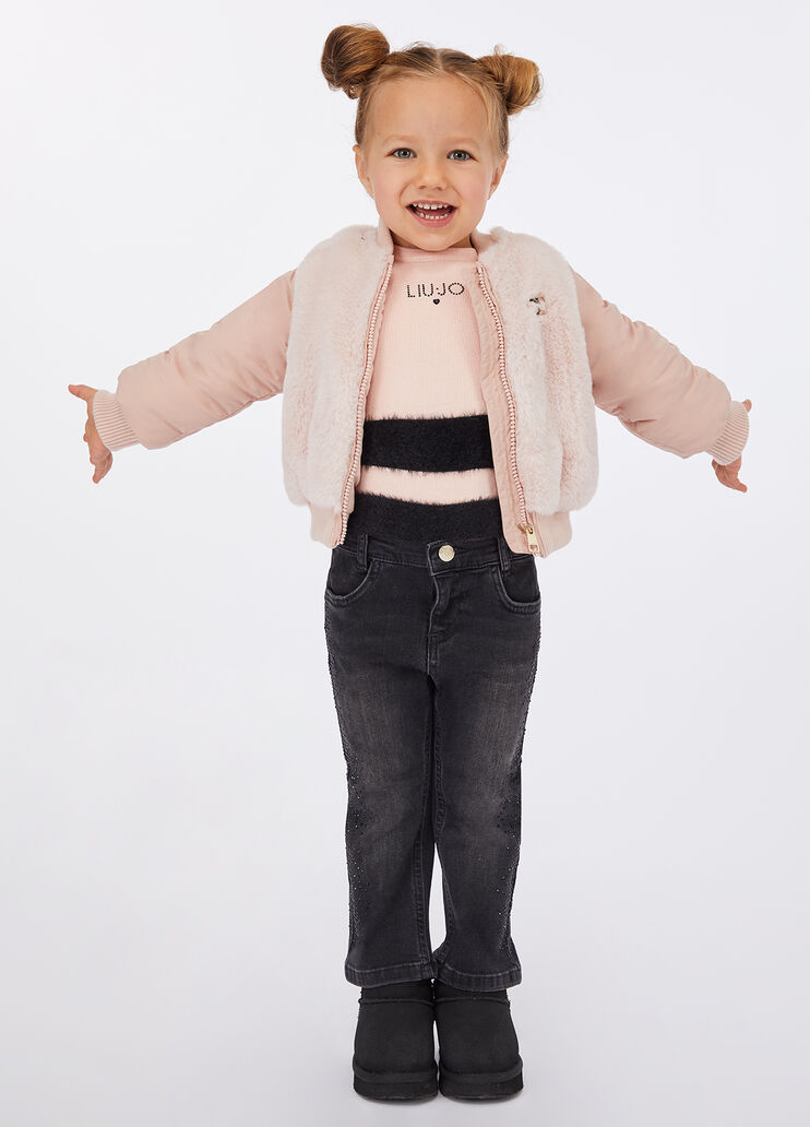 Bomber jacket with faux fur inserts pink Liu Jo - medium Bomber jacket with faux fur inserts pink Liu Jo - medium