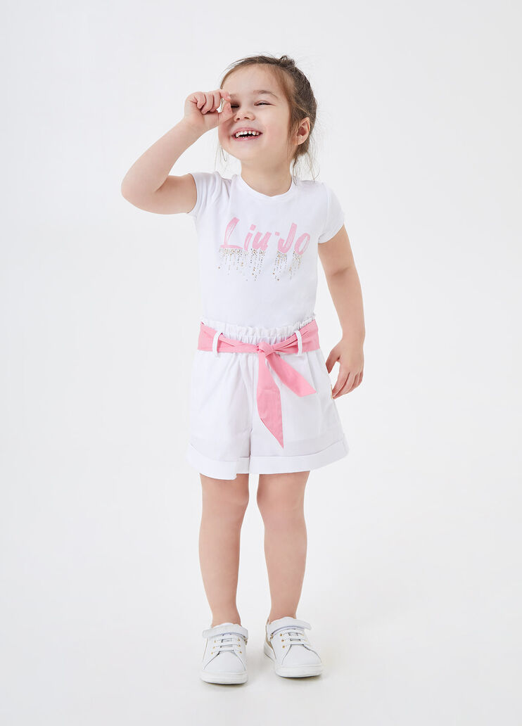 Short bambina con fiocco Bianco Liu Jo - large image number 3