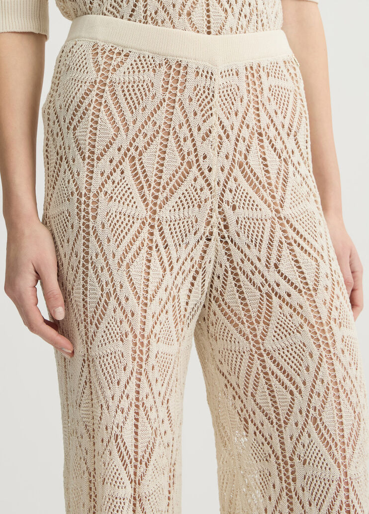 Crochet trousers light beige Liu Jo - large image number 3 Crochet trousers light beige Liu Jo - large image number 3