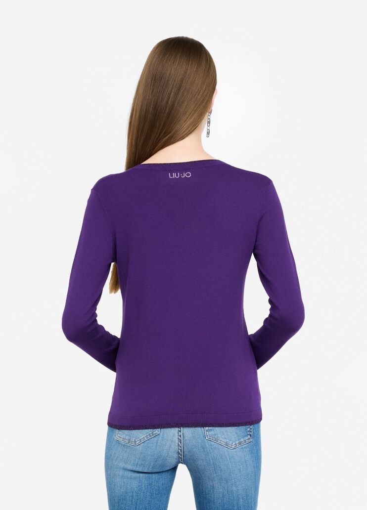 Pullover with lurex® details purple Liu Jo - large image number 1