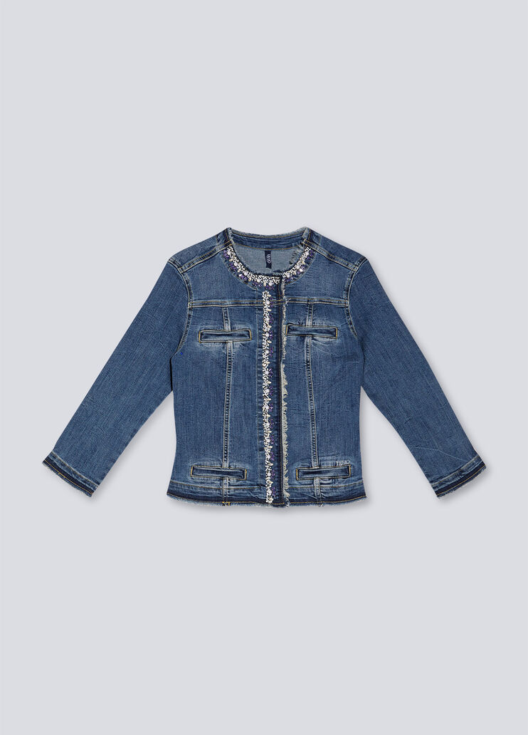 Giacca jeans con applicazioni denim blu Liu Jo - large image number 4 Giacca jeans con applicazioni denim blu Liu Jo - large image number 4