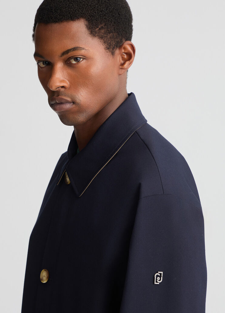 Men’s blue trench coat dark blue Liu Jo - large image number 2 Men’s blue trench coat dark blue Liu Jo - large image number 2