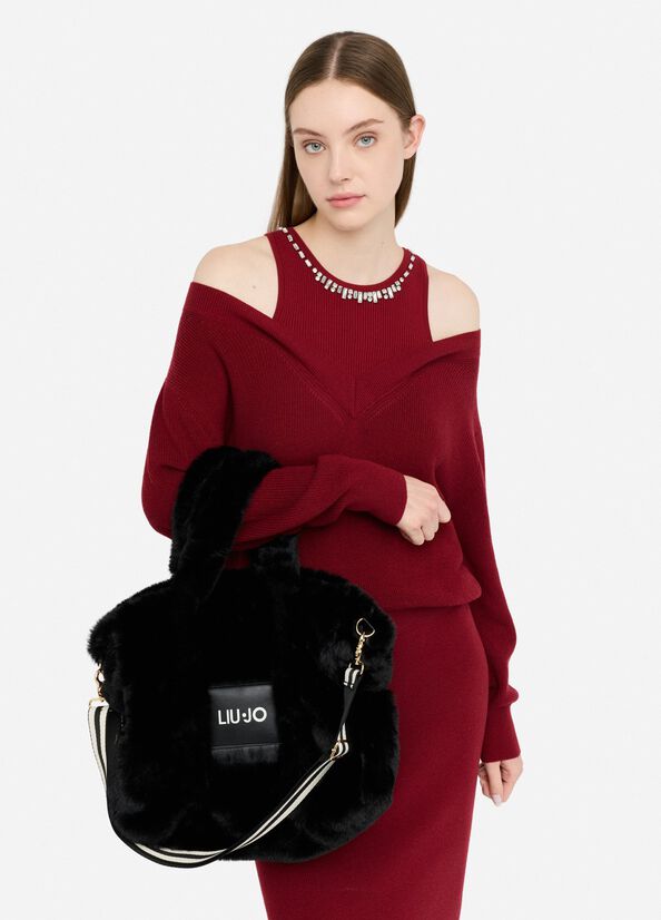 Medium teddy tote bag black Liu Jo - large image number 0
