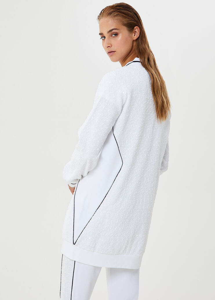 Long sweatshirt with appliqués White Liu Jo - large image number 1