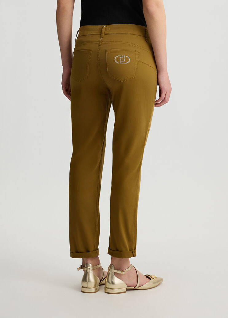 Skinny cotton trousers terracotta Liu Jo - large image number 1 Skinny cotton trousers terracotta Liu Jo - large image number 1
