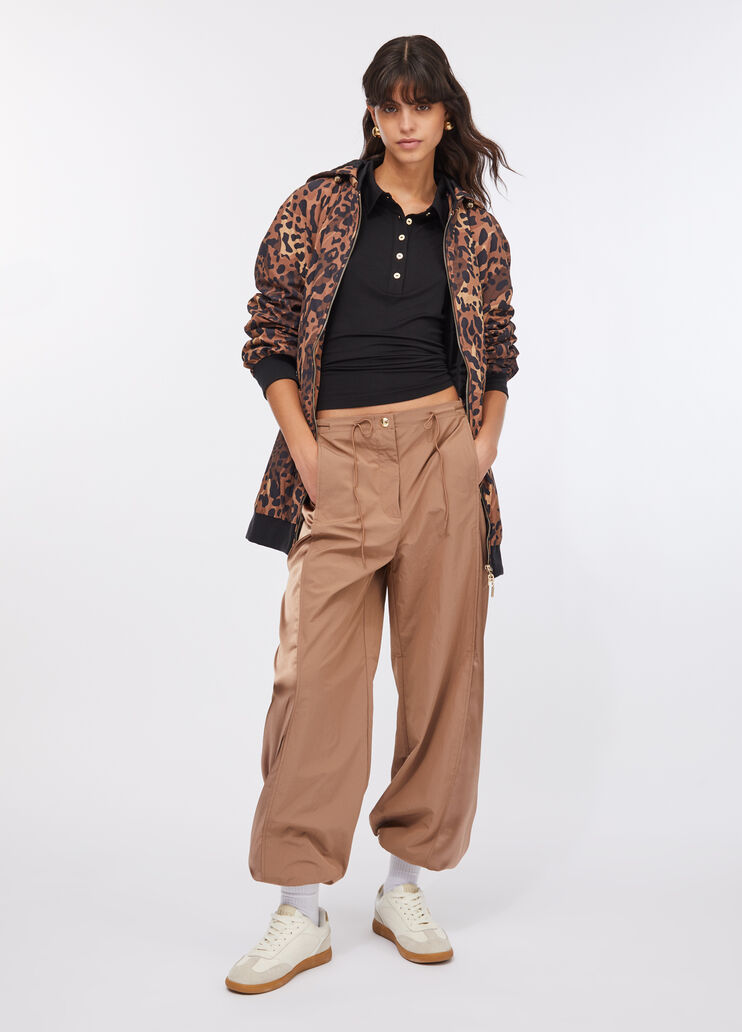 Animal print nylon jacket chocolate Liu Jo - large image number 5