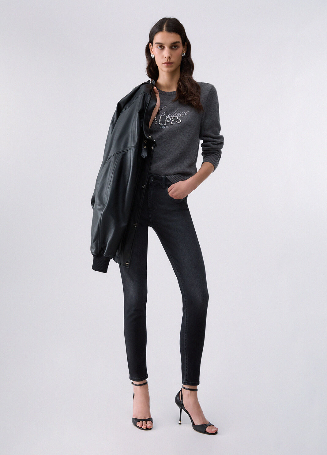 Jeans skinny con applicazioni denim nero Liu Jo - large image number 5