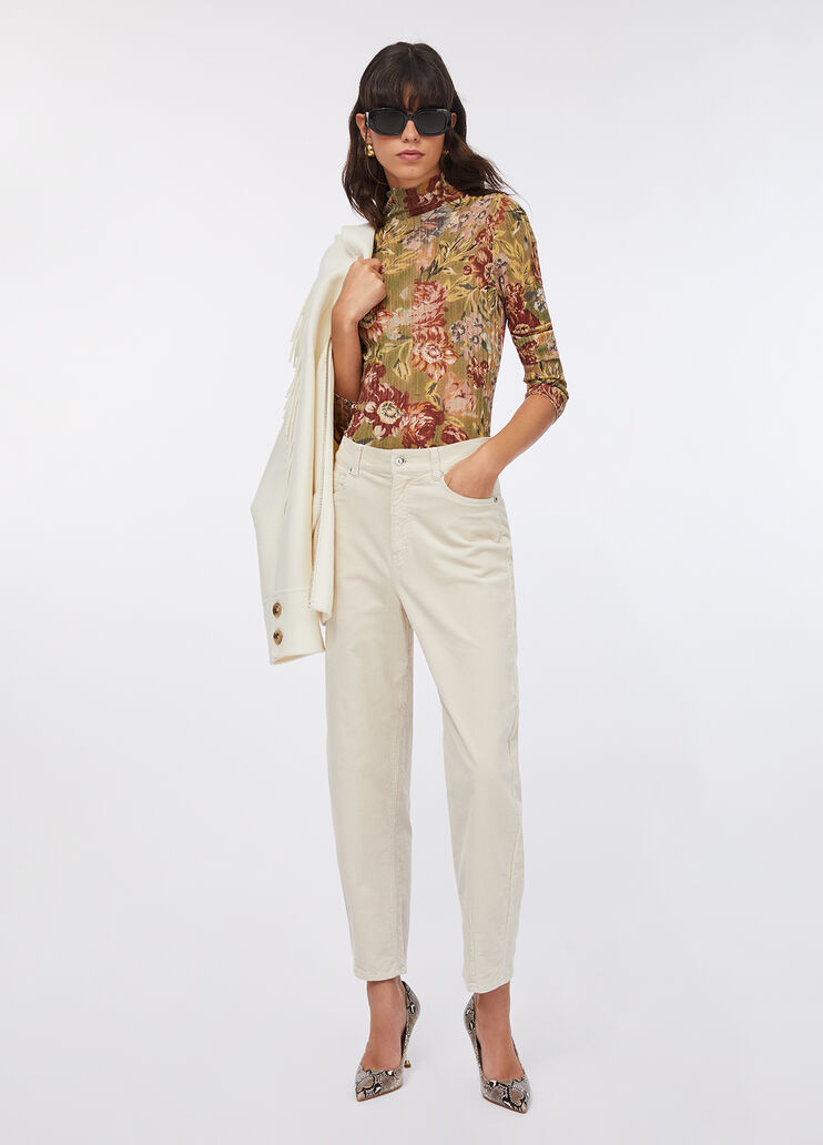 Velvet balloon trousers light beige Liu Jo - large image number 5