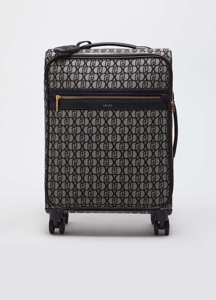 Small trolley with all-over logo black Liu Jo - medium Small trolley with all-over logo black Liu Jo - medium