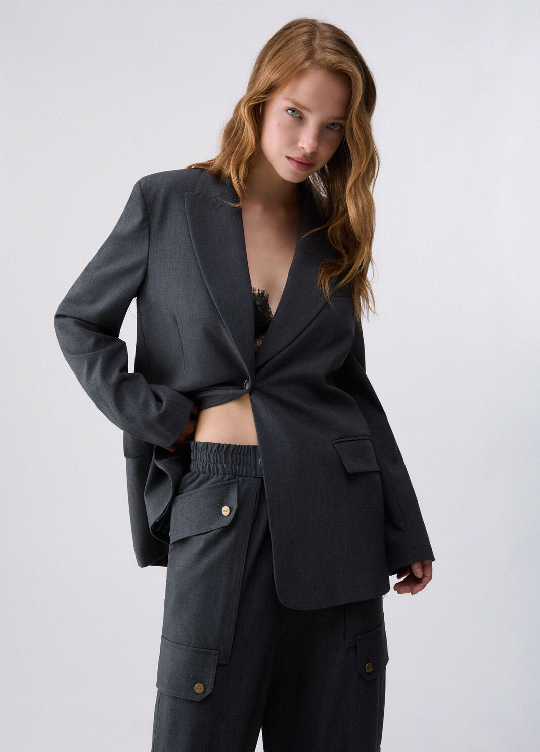 Blazer de franela verde oscuro Liu Jo - large image number 0