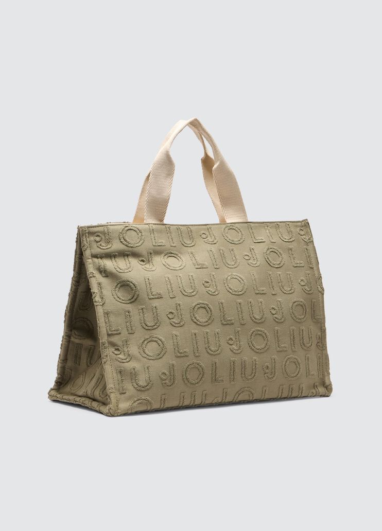 Jacquard tote bag khaki green Liu Jo - large image number 2 Jacquard tote bag khaki green Liu Jo - large image number 2