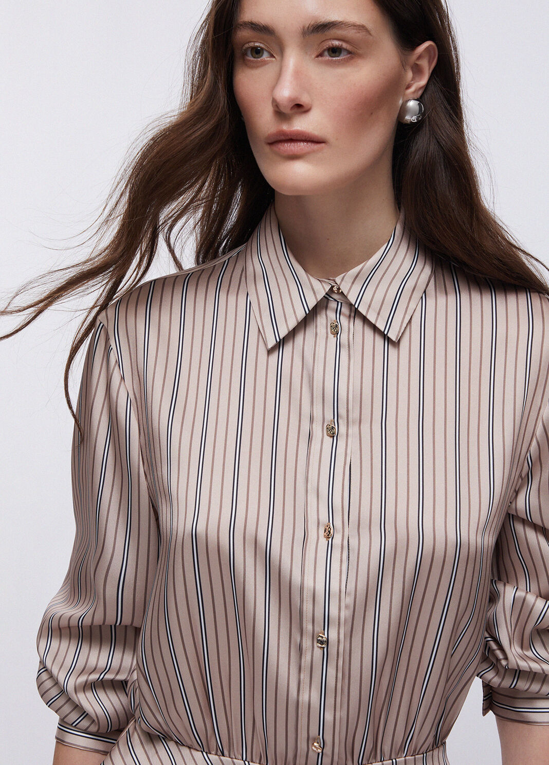 Kurzes Kleid mit Streifen Beige Liu Jo - large image number 4