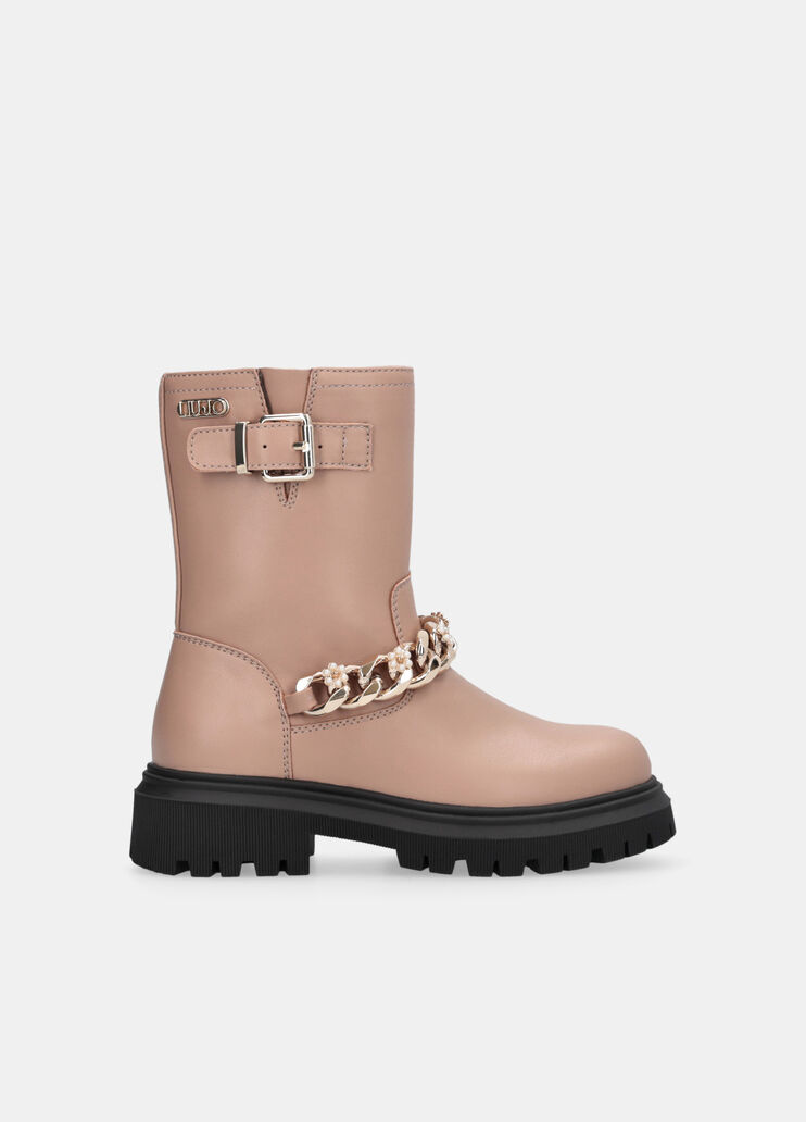 Biker boots with bejewelled chain sand Liu Jo - medium Biker boots with bejewelled chain sand Liu Jo - medium