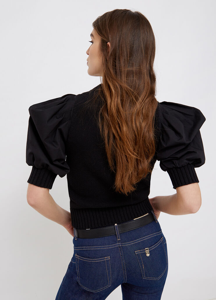 Nachhaltiger Pullover mit Ballonärmeln Schwarz Liu Jo - large image number 1