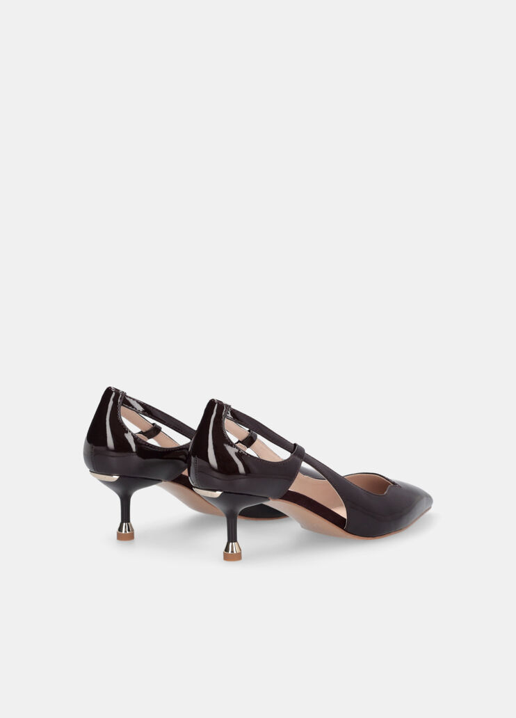 Patent leather court shoes with cut-out detailing amarone Liu Jo - large image number 3 Patent leather court shoes with cut-out detailing amarone Liu Jo - large image number 3