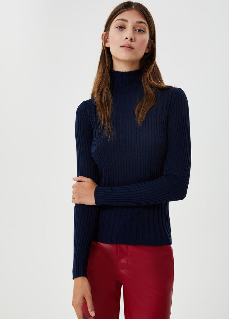 Ribbed turtleneck Dark blue Liu Jo - large image number 0