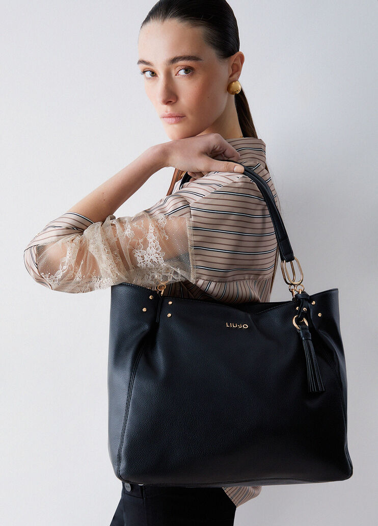 Sac port&eacute; &eacute;paule format moyen noir Liu Jo - medium