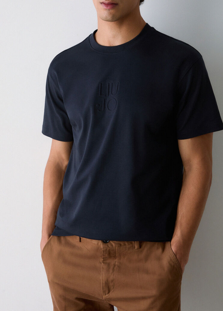 T-shirt aus Jersey interlock Dunkelblau Liu Jo - medium
