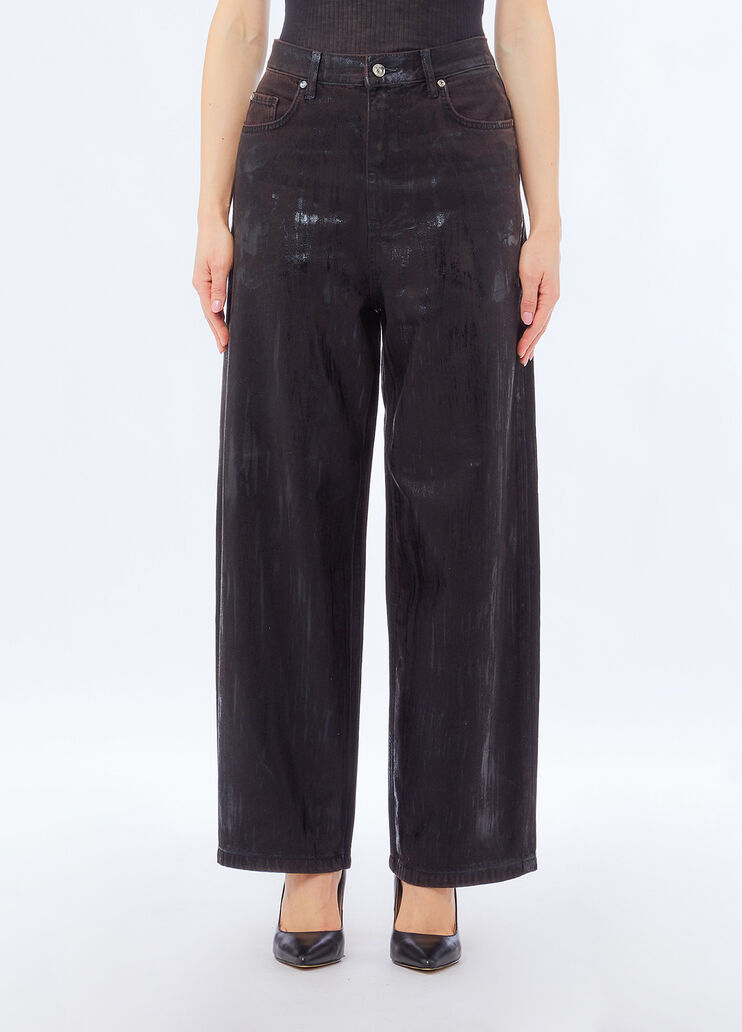 Flare-Jeans mit Beschichtung Brauner Denim Liu Jo - medium