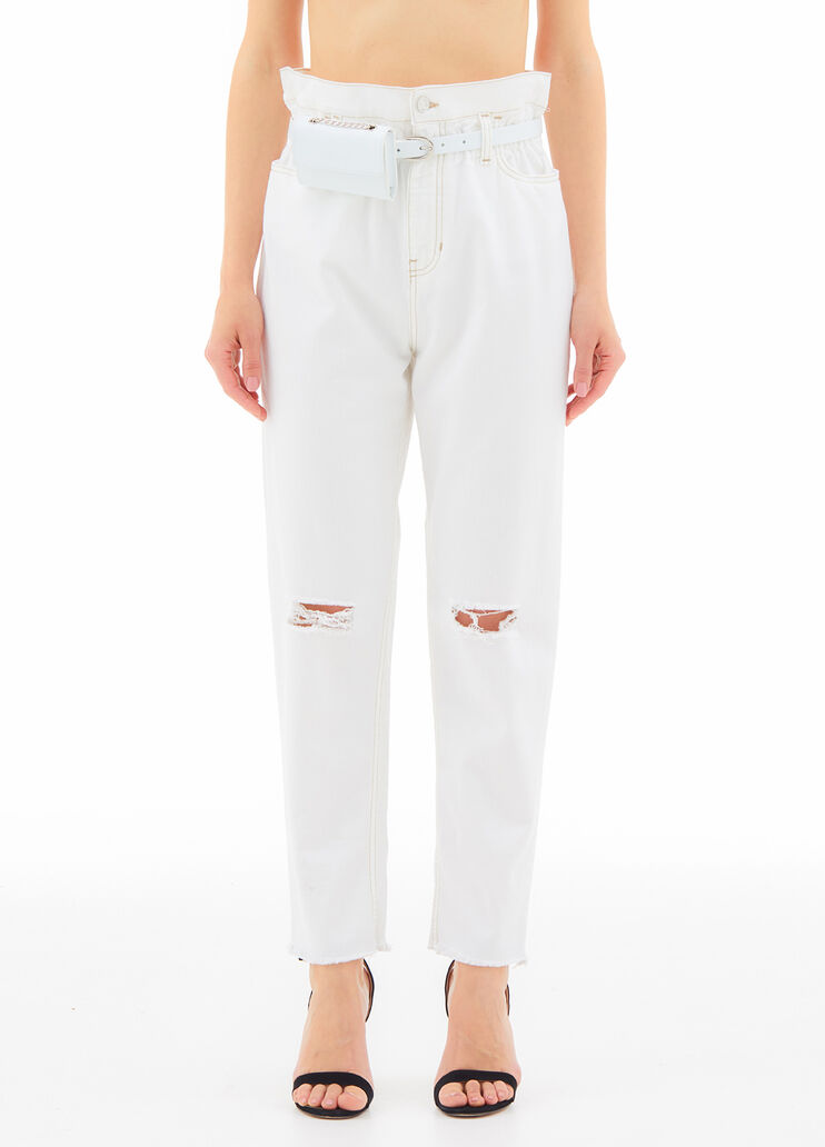 Boyfriend jeans with pouch bag white Liu Jo - large image number 0