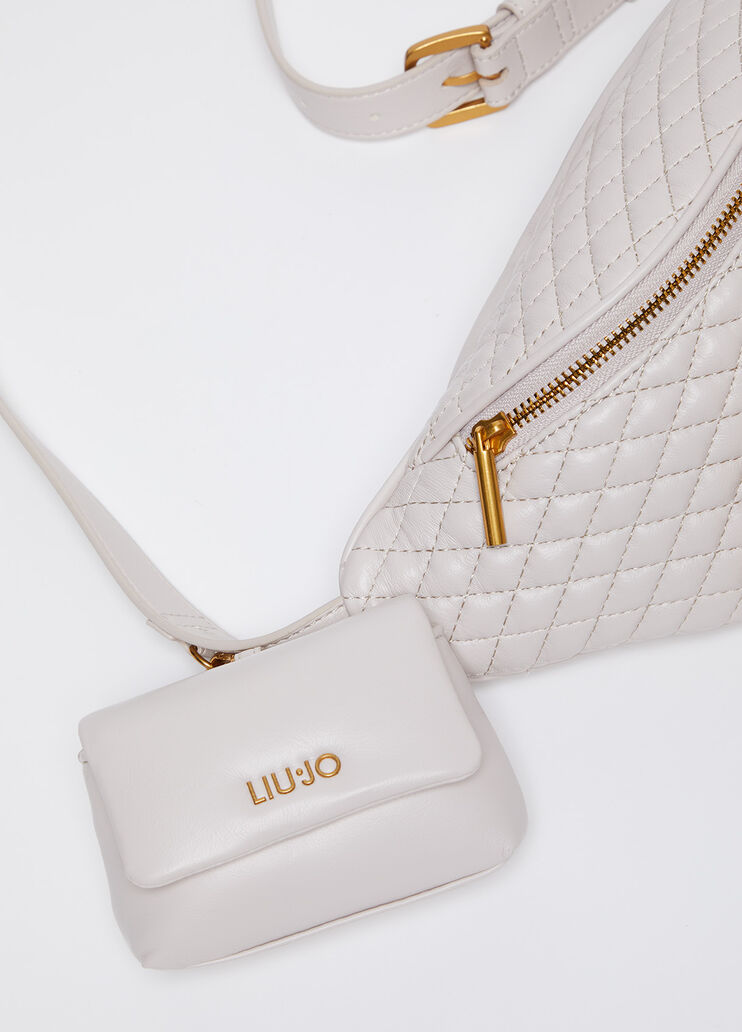 Marsupio matelassé con charm beige Liu Jo - large image number 4 Marsupio matelassé con charm beige Liu Jo - large image number 4
