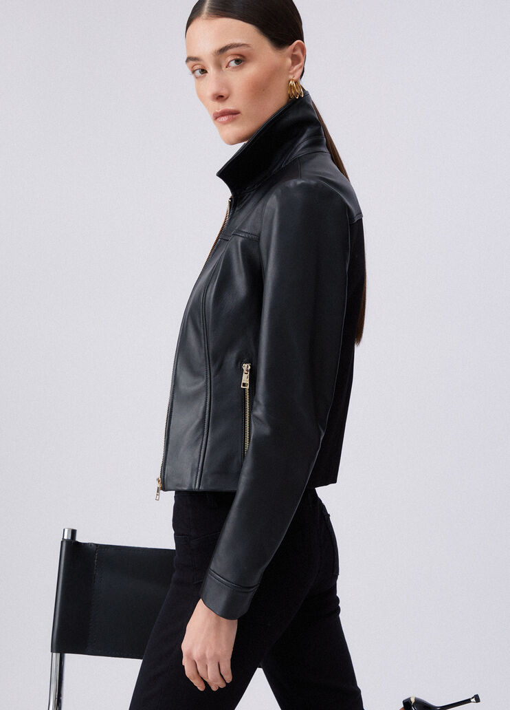 Lederjacke Schwarz Liu Jo - medium