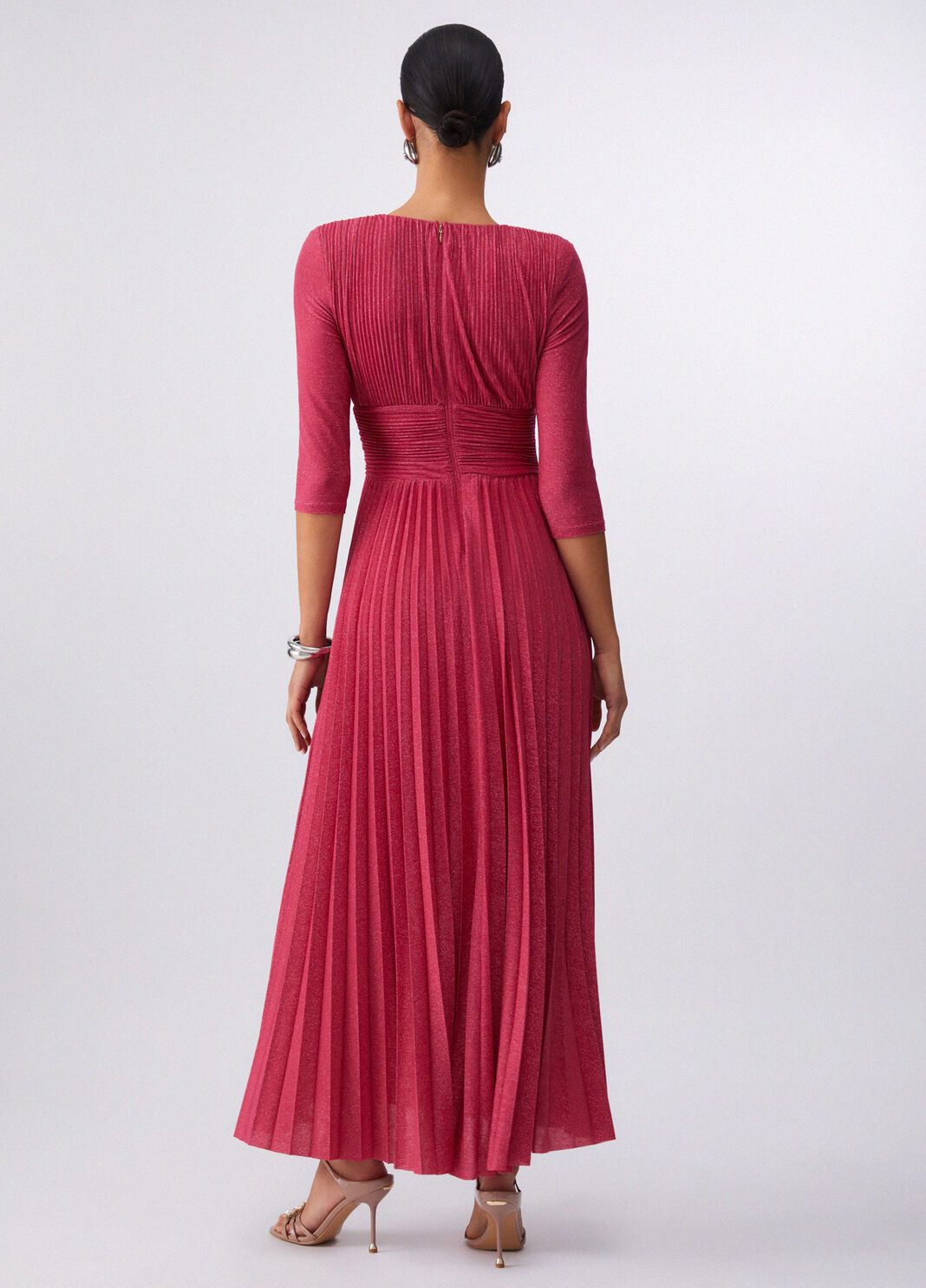 Langes Plisseekleid aus Lurex Rosa Liu Jo - large image number 1