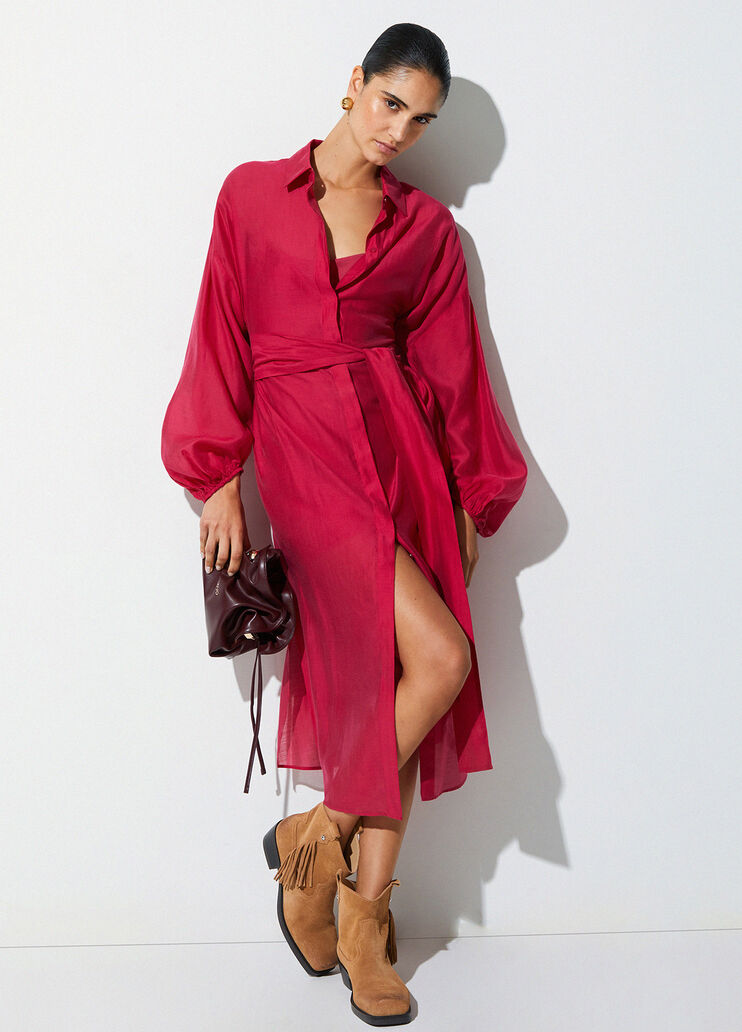 Hemdblusenkleid aus Musselin Rot Liu Jo - medium