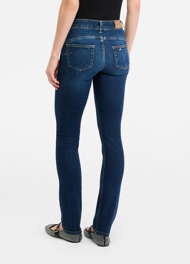 Slim jeans with gemstones dark blue denim Liu Jo - large image number 1 Slim jeans with gemstones dark blue denim Liu Jo - large image number 1