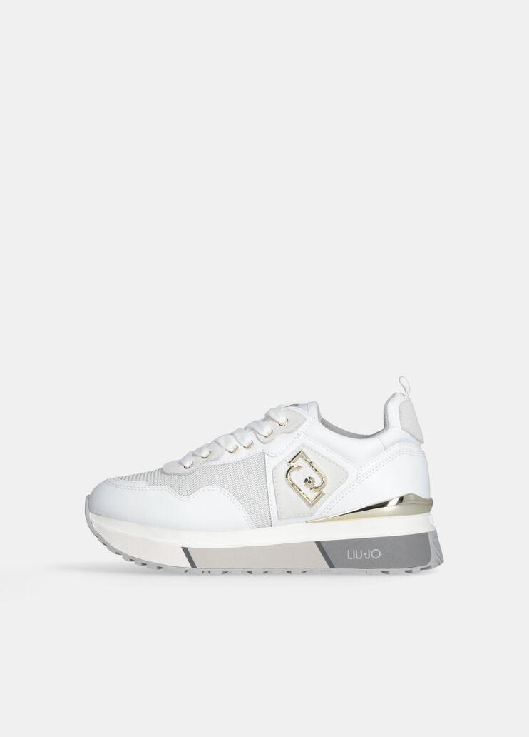 Leather and mesh sneakers white Liu Jo - large image number 4 Leather and mesh sneakers white Liu Jo - large image number 4