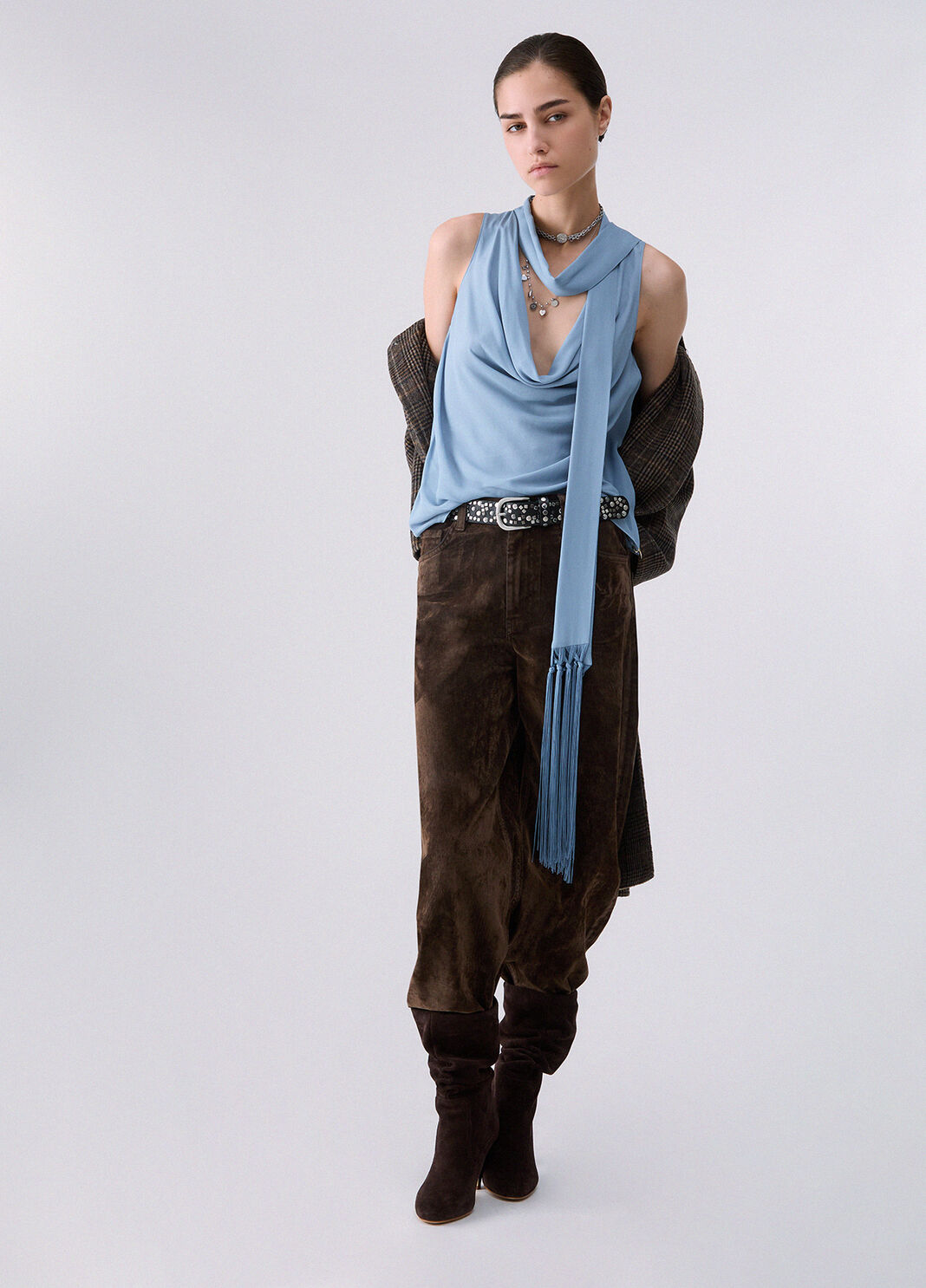 Top with Scarf light blue Liu Jo - large image number 5