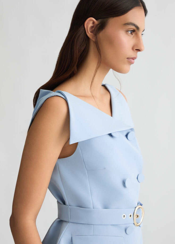 Double-breasted waistcoat with belt light blue Liu Jo - large image number 3 Double-breasted waistcoat with belt light blue Liu Jo - large image number 3