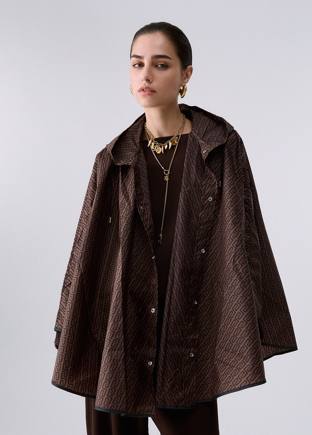 Animal Print Packable Poncho brown/monogram Liu Jo - large image number 0