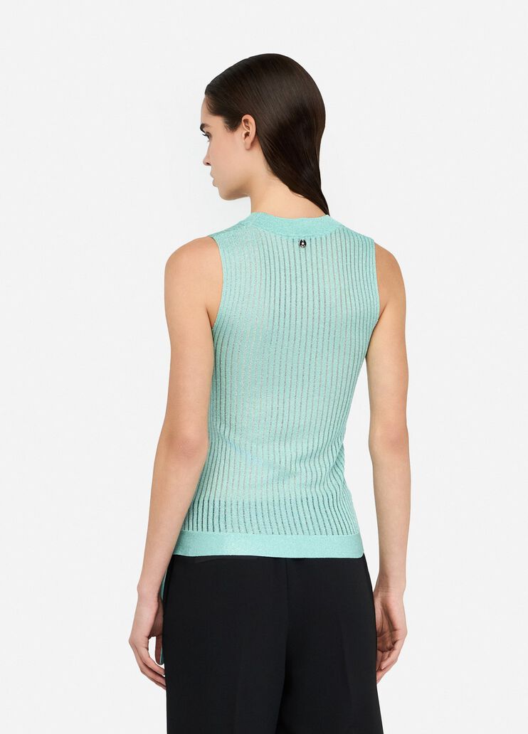 Top en maille Lurex® vert d'eau Liu Jo - large image number 1