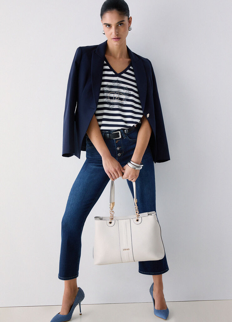 Jean bootcut taille haute denim bleu fonc&eacute; Liu Jo - medium