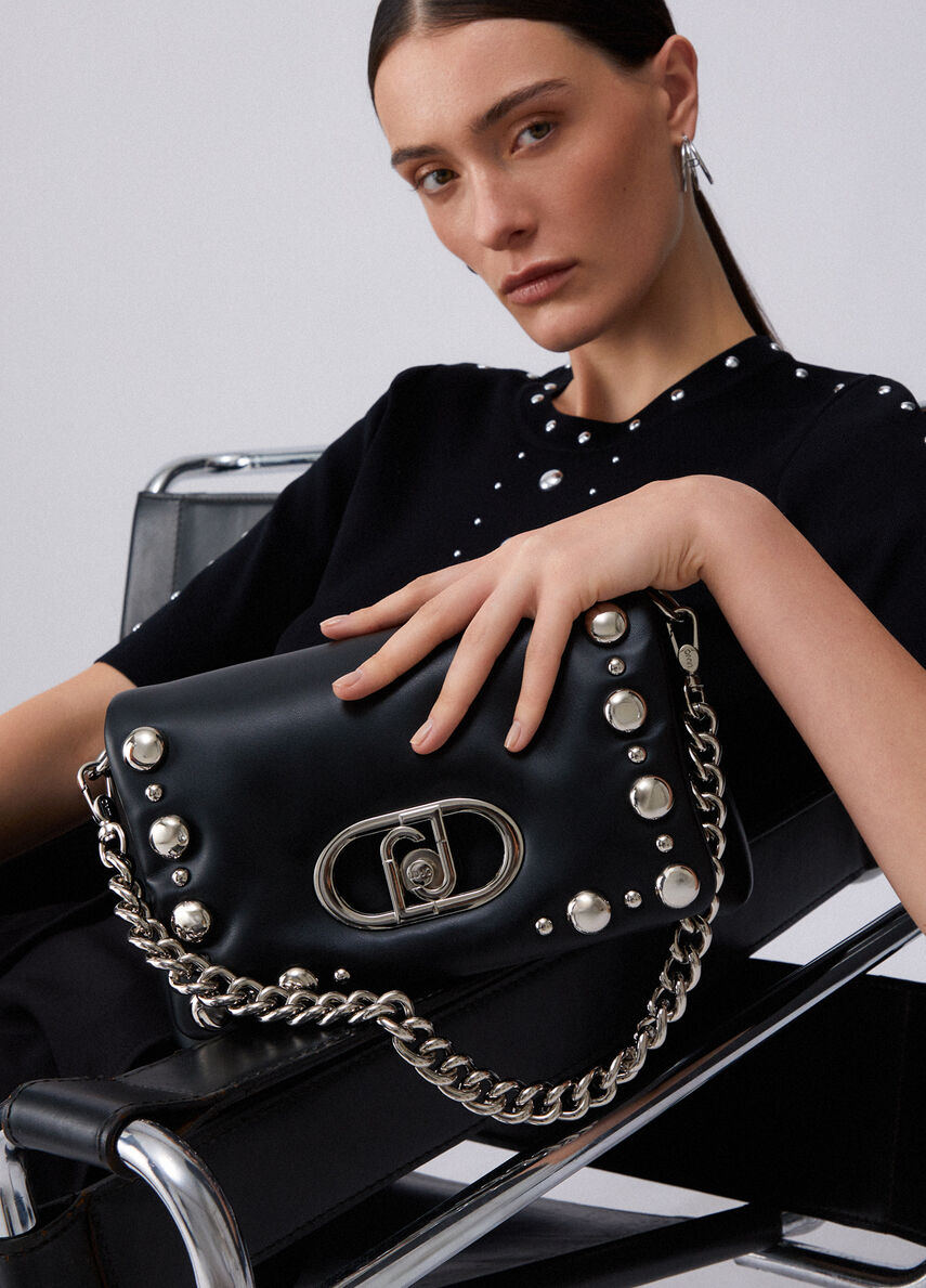 Medium LaPuffy bag with beads colour black | Liu Jo