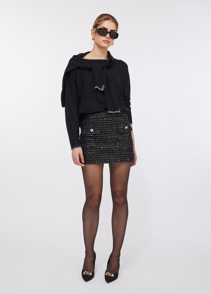 Jumper with lurex® details black Liu Jo - large image number 5