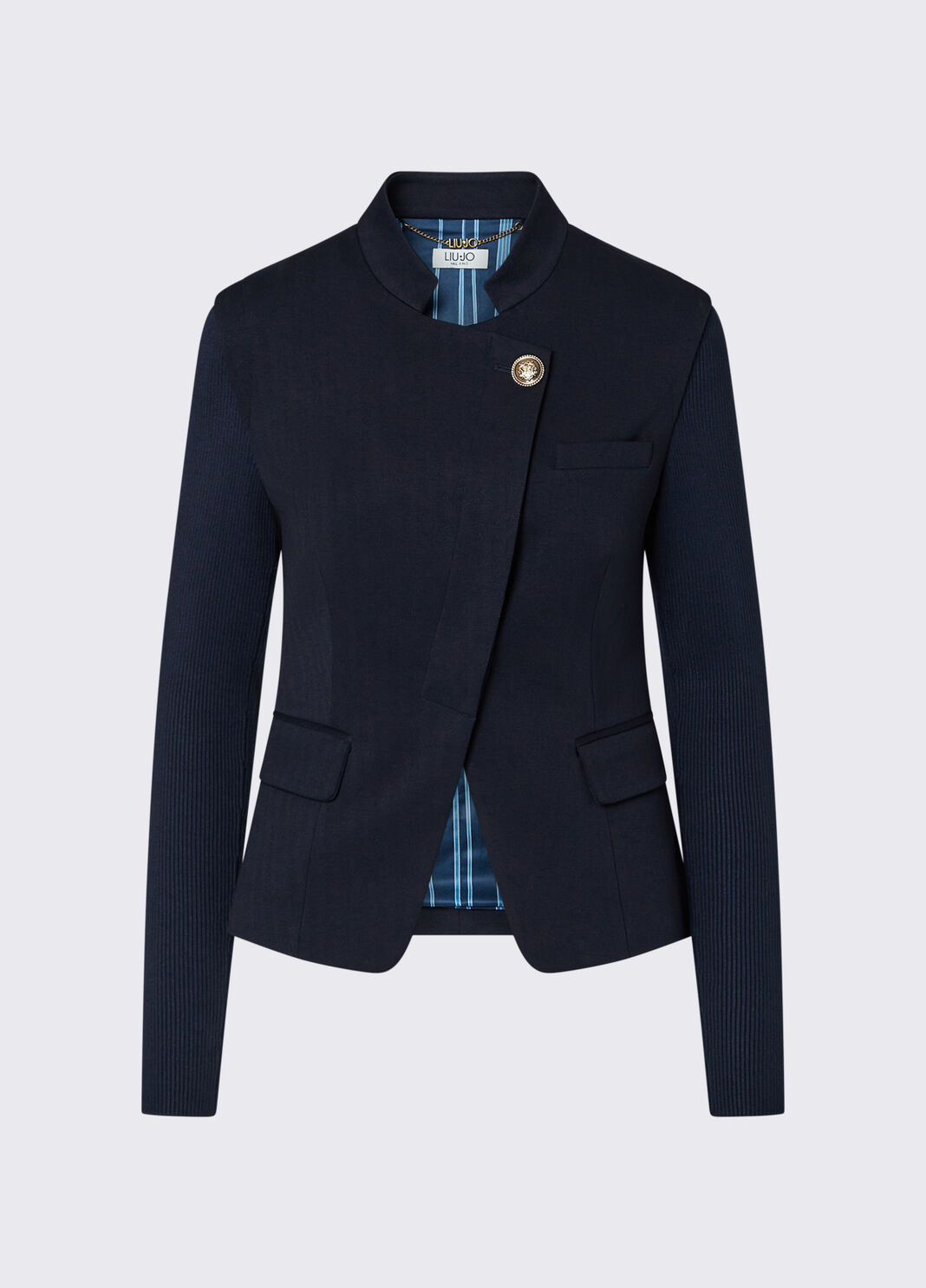 Blazer with knit sleeves dark blue Liu Jo - large image number 6