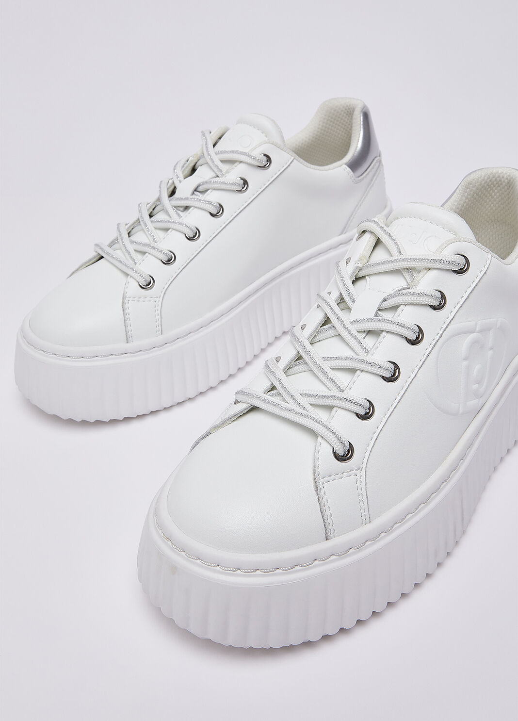Sneakers platform in pelle bianco Liu Jo - large image number 7