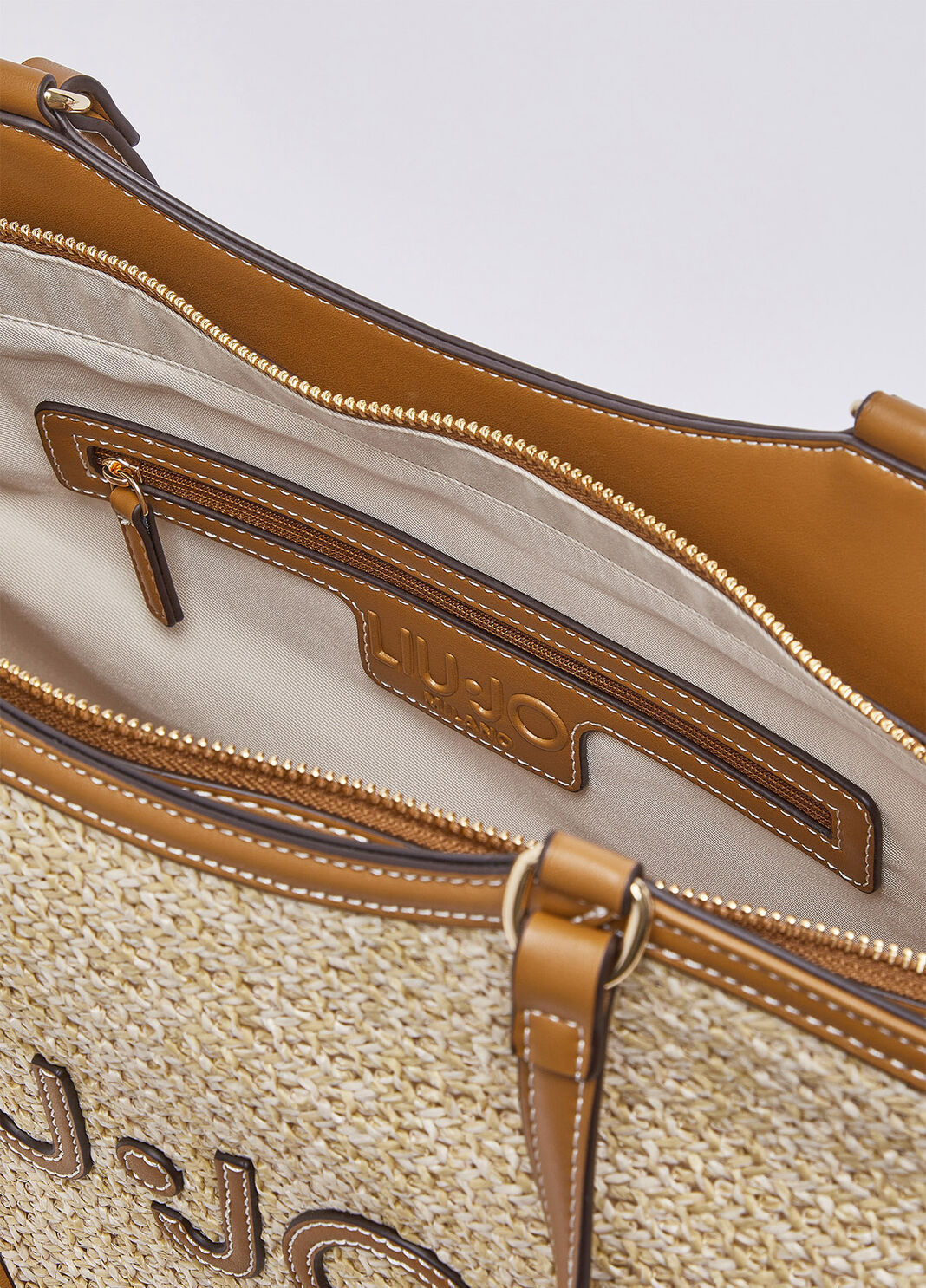 Borsa tote grande in rafia beige Liu Jo - large image number 6