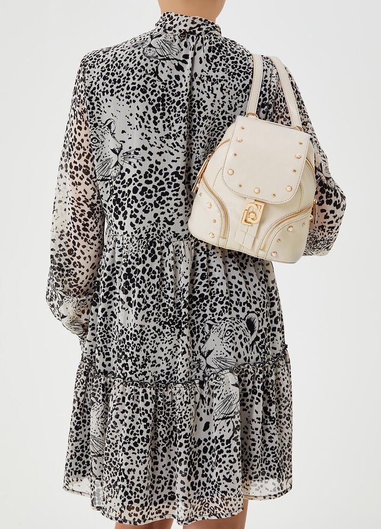 Mochila con logotipo champagne Liu Jo - large image number 4