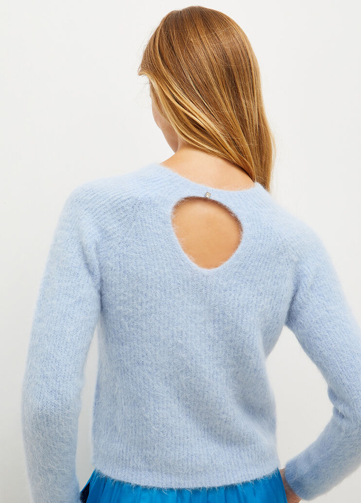 Alpaca sweater with cut-out Air Force blue Liu Jo - large image number 2