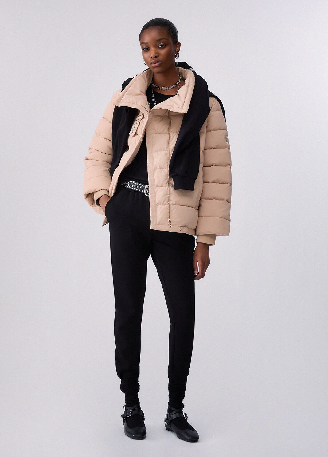 Jacket with jewel strap beige Liu Jo - large image number 5