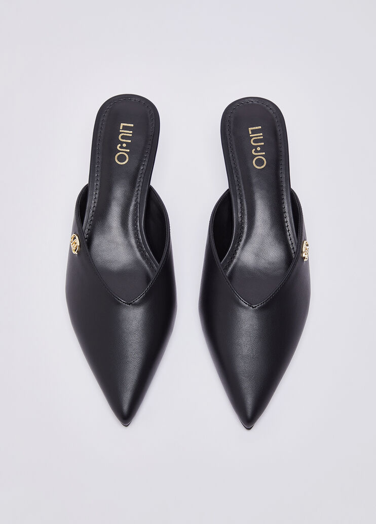 Mules with logo black Liu Jo - medium