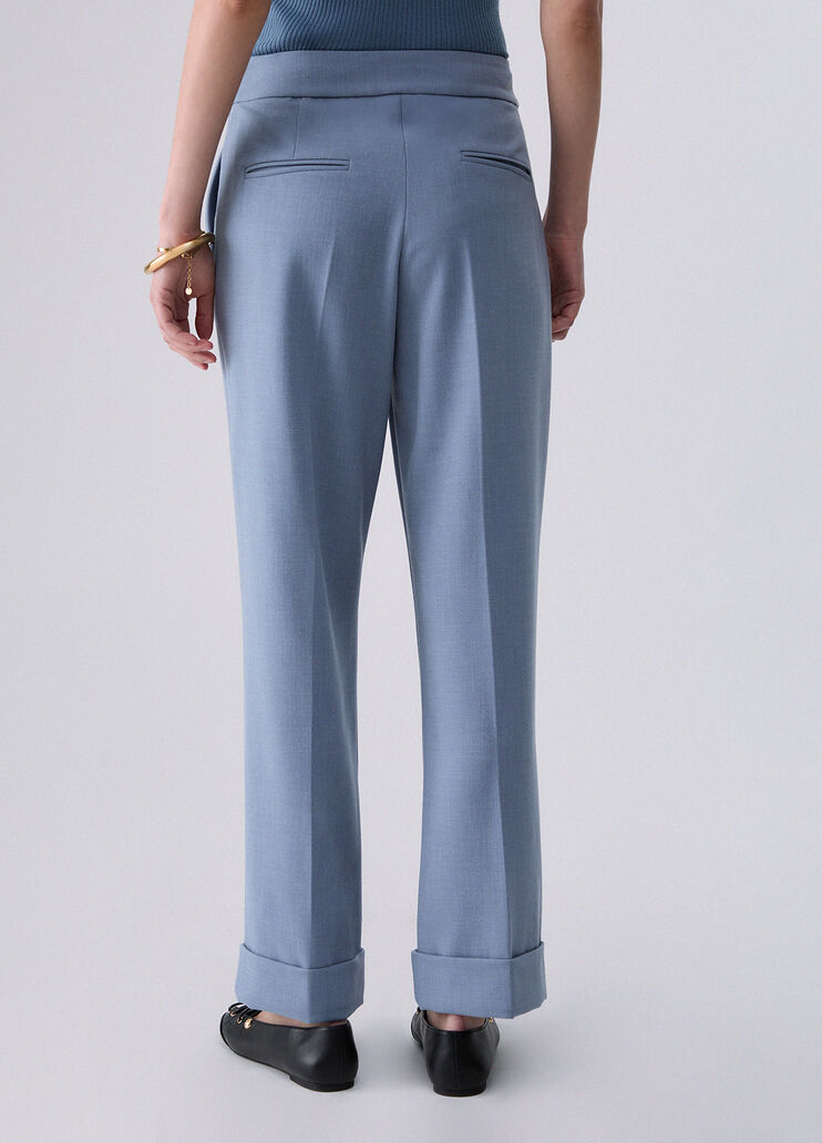 M&eacute;lange Trousers with Cuff light blue Liu Jo - medium