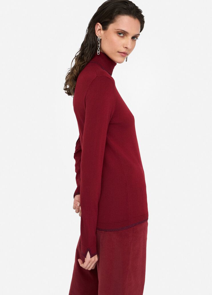 Polo-neck with lurex® details red Liu Jo - large image number 3